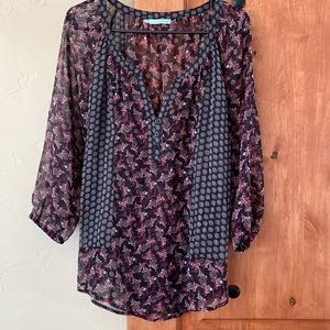 Sheer long sleeve blouse